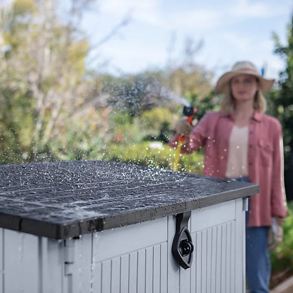 Keter Store-It-Out Midi 880L Grey Resin Outdoor Bin & Garden Storage Box – 132×71.5 cm