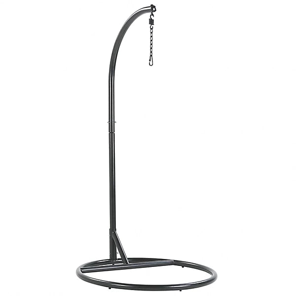Beliani Allera Hanging Egg Chair with Stand – Taupe Polyester, Indoor/Outdoor