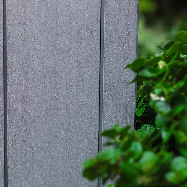 Keter Artisan 9x7 ft Grey Pent Roof Resin Shed with Floor and Double Doors