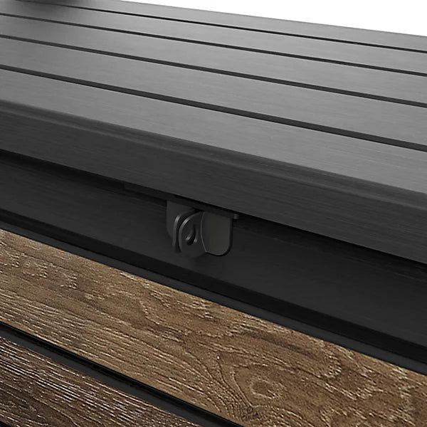 Keter Signature 227L Walnut Effect Resin Garden Storage Bench Box – 133×61 cm