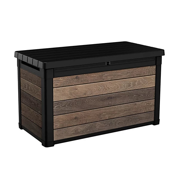 Keter Signature 380L DecoCoat Walnut Effect Resin Garden Storage Box – Weatherproof