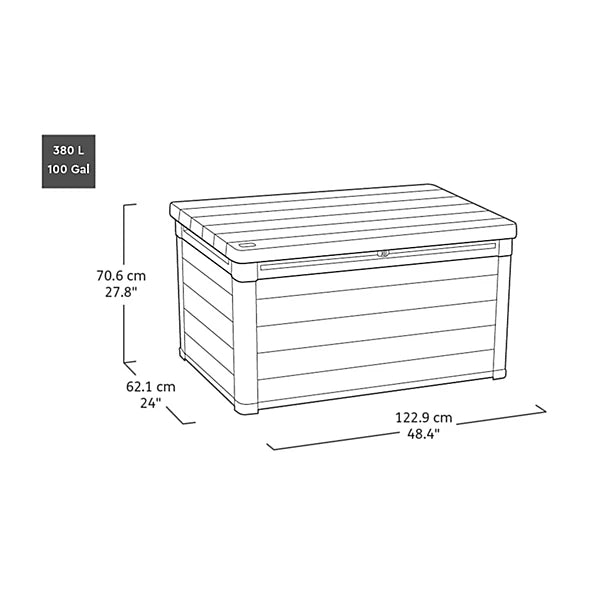 Keter Signature 380L DecoCoat Walnut Effect Resin Garden Storage Box – Weatherproof