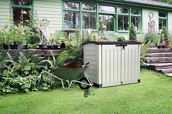 Keter Store-It-Out ARC 1200L Beige & Brown Outdoor Garden Storage Box with Double Doors