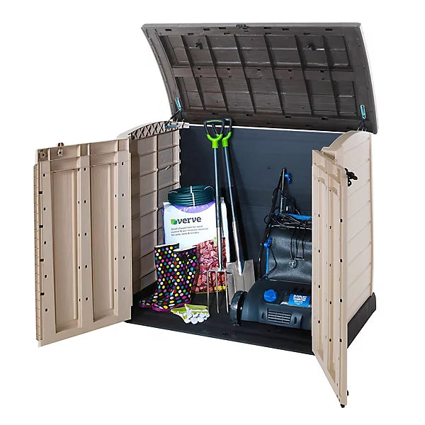 Keter Store-It-Out ARC 1200L Beige & Brown Outdoor Garden Storage Box with Double Doors