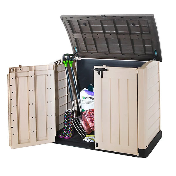 Keter Store-It-Out ARC 1200L Beige & Brown Outdoor Garden Storage Box with Double Doors