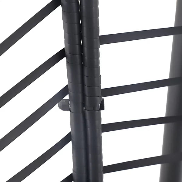 Maeria Hanging Egg Chair with Stand – Dark Grey Rattan & Steel Frame with Cushion
