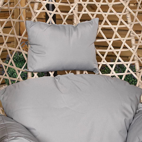 Samuel Alexander Foldable Hanging Rattan Egg Chair with Stand & Rain Cover – Cool Grey