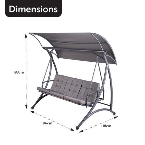 Alfresia 3 Seater Swing Seat with Cushions - Image 4