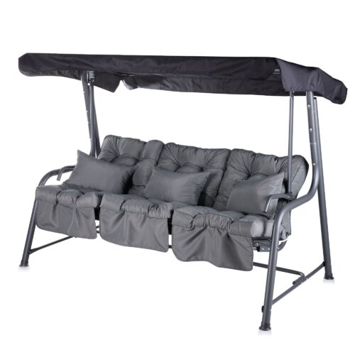 Alfresia Turin 3 Seater Reclining Garden Swing Seat | Classic Cushions - Image 7