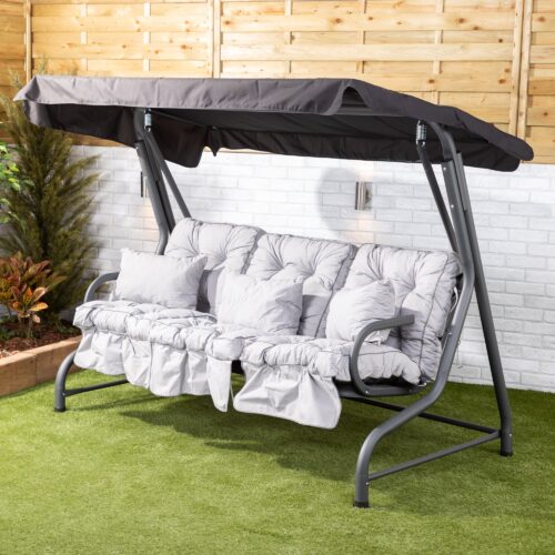 Alfresia Roma 3 Seater Garden Swing Seat | Classic Cushions - Image 14