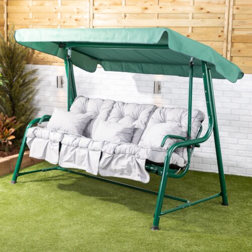 Alfresia Turin 3 Seater Reclining Garden Swing Seat | Classic Cushions - Image 11