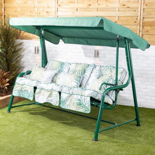 Alfresia Turin 3 Seater Reclining Garden Swing Seat | Classic Cushions - Image 9