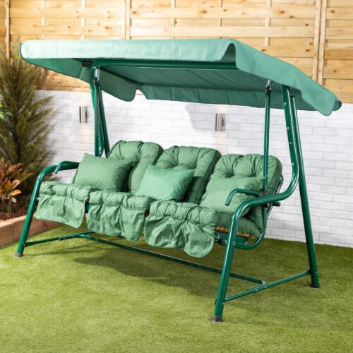 Alfresia Turin 3 Seater Reclining Garden Swing Seat | Classic Cushions - Image 10