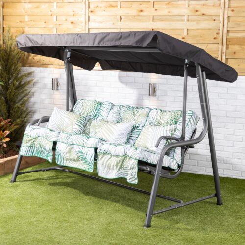 Alfresia Turin 3 Seater Reclining Garden Swing Seat | Classic Cushions - Image 3