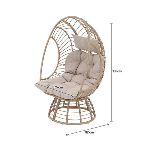 GoodHome Omalos Beige Rattan effect Egg chair - Image 7