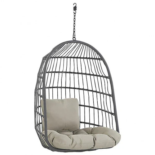 Hanging Chair with Stand ALLERA Metal Black - Image 7